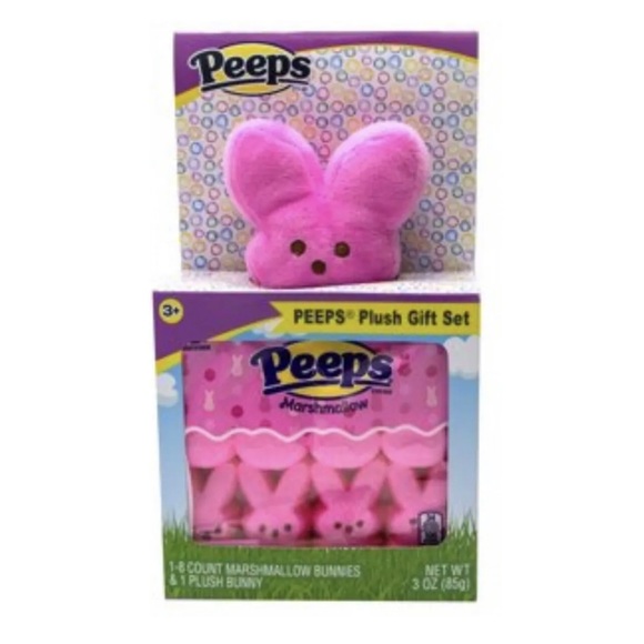 Holiday New Peeps Bunny Plush Gift Set 8 Marshmallow Bunnies Pink